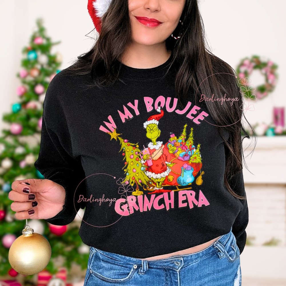 In My Boujee Grinch Era Unisex Graphic Crew Neck Sweatshirt
